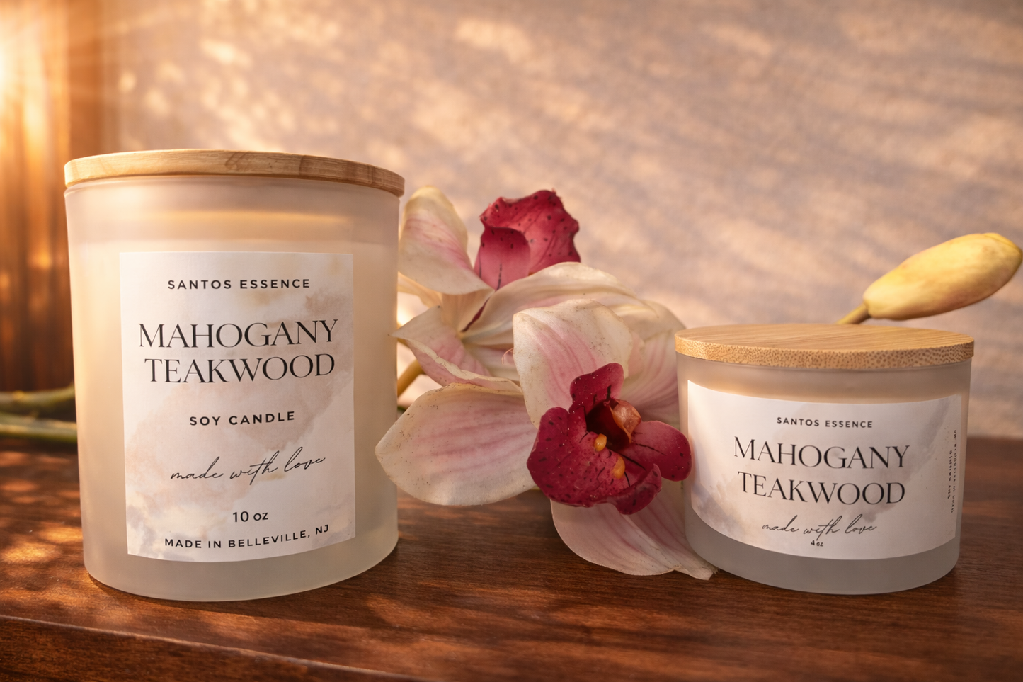 Mahogany Teakwood – 10 oz & 4 oz Soy Candle