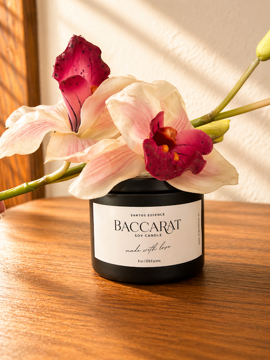 Baccarat - 8 oz Soy Candle (Black Tin)